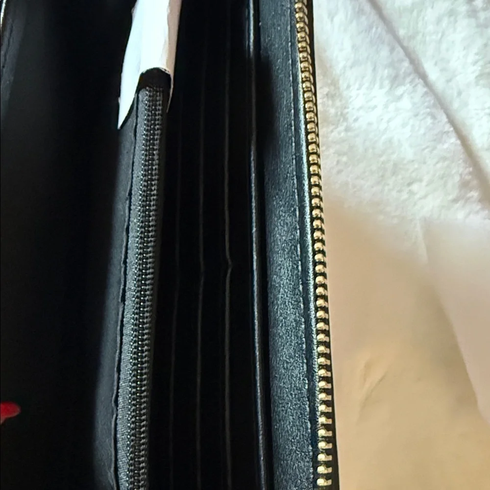 Betsey Johnson Black Wallet with Colorful Fruit Accents